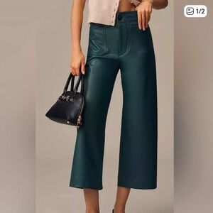 The Colette Faux-Leather Crop Wide-Leg Pants 💕💕